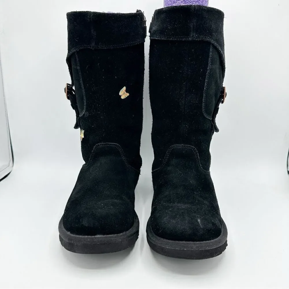 Ugg Tall boots with side pockets and buckles black suede size 6‎ EU 35